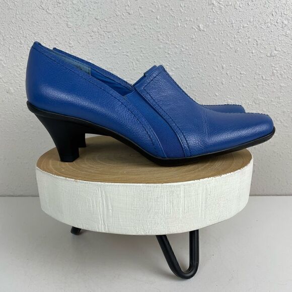 Bellini Blue Leather Heels Size 6.5M EUC - Picture 3 of 7
